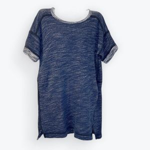 Madewell Knit‎ Textured Sweatshirt Short Sleeve Pullover Dress Pockets Size M